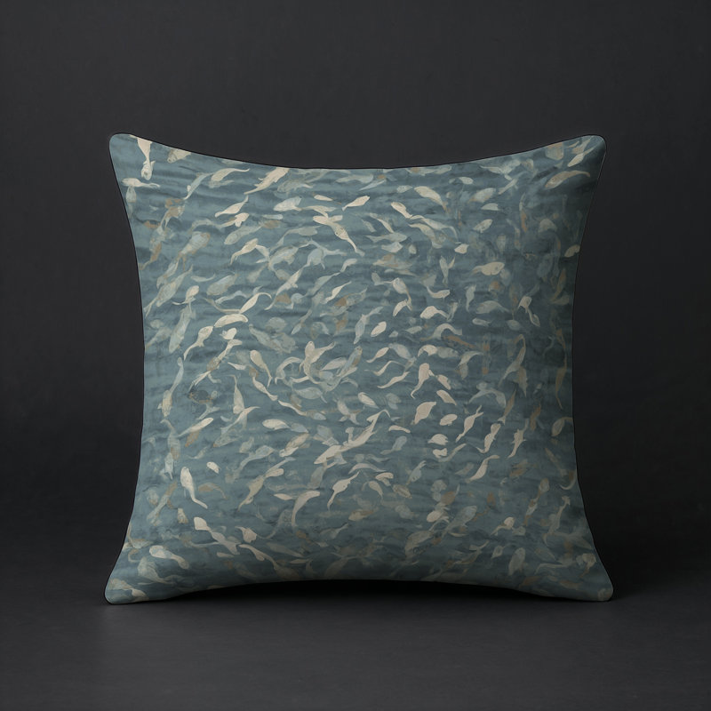 Coussin décoratif intérieur / extérieur gris Modern Modern, Gris abstrait 106, Carré 20 po
