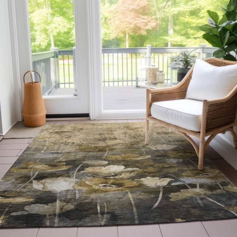 Tapis intérieur / extérieur Khiri avec envers antidérapant, Rectangle 2 pi 6 po x 3 pi 10 po