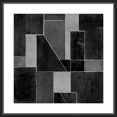 «Black Blocks 2» par Christopher Kennedy - peinture encadrée sur papier