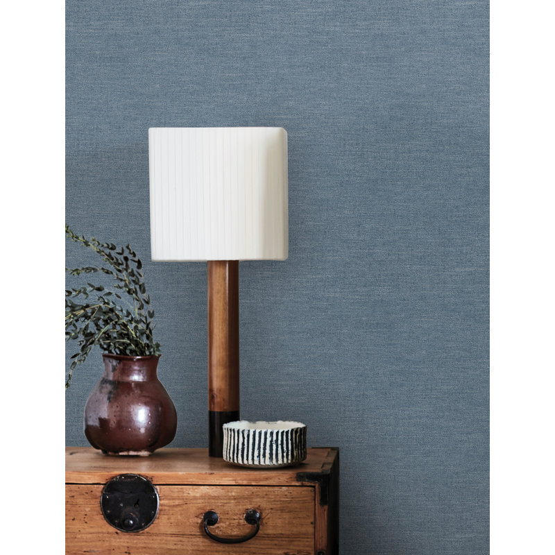 Chambray Light Blue Fabric Weave Wallpaper, Denim