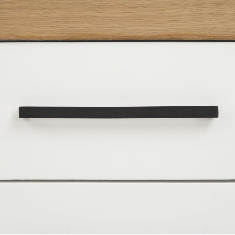 Magnolia Two-Tone White and Oak Farmhouse Sideboard with LED Light
