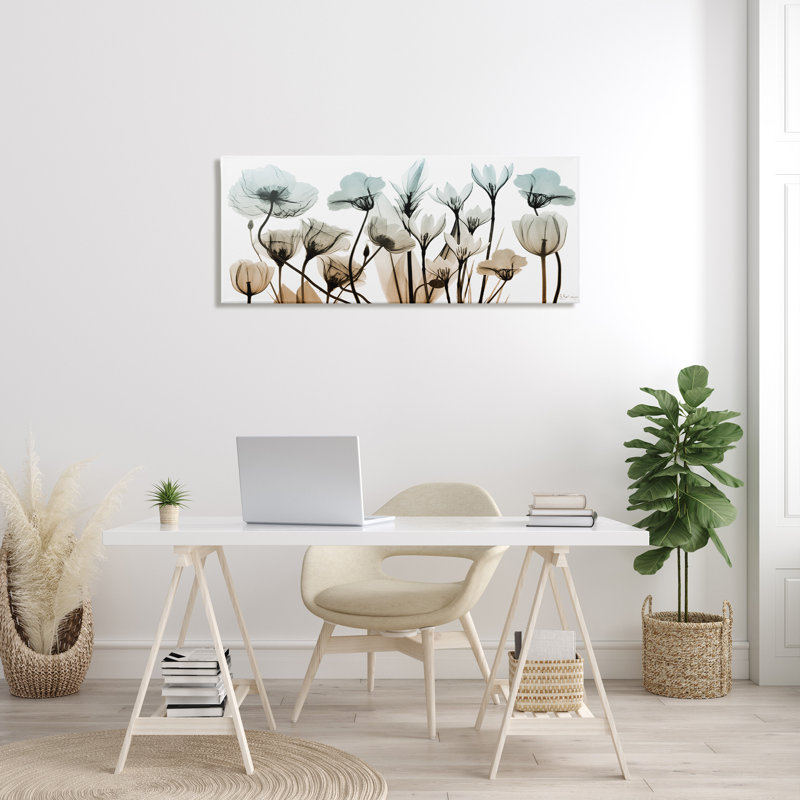 Fleurs mixtes de rayons X sur toile, H 20 po x l 48 po x P 1,5 po