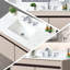Plateau de meuble-lavabo en pierre frittée blanche 43 po - Dosseret de 4 po, Trou de robinet pré-percé, Lavabo rectangulaire, 43 po avec dosseret et surface à gratter