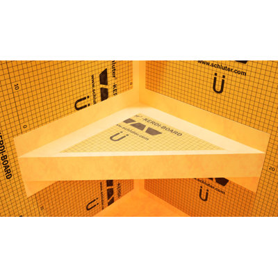 24in. × 24in. × 4in. The OriginalFloating Corner Shower Bench Kit with Orange Board by Original Granite Bracket