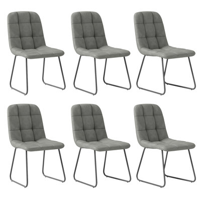 Modern Kitchen Dining Chairs, Upholstered Side Chairs (6 Chairs)