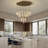 34-light Long Gold Chandeliers For High Ceilings, Large Raindrop Chandelier