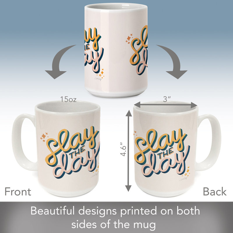 Highland Home Slay The Day 15 oz. Tasse décorative en céramique