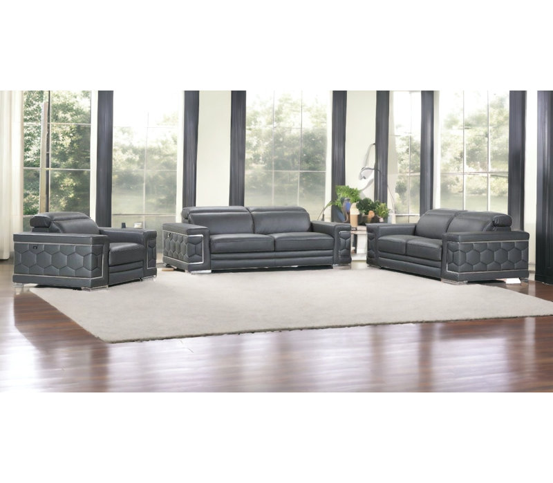 Ensemble de conversation pour trois personnes Maisonneuve, Gris foncé