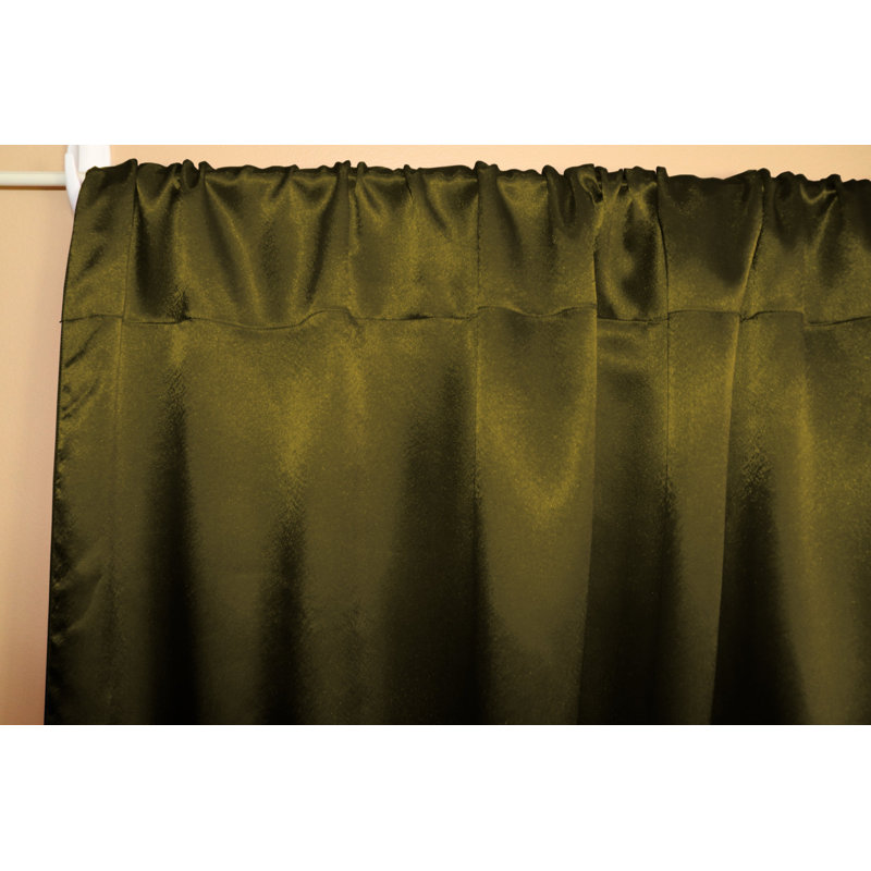 Panneau de rideau semi-transparent en polyester Dafni, Olive, L 58 po x L 120 po