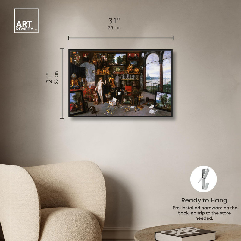 «Art Remedy», toile rétro Portraits, Allégorie de la vue, H 21 po x l 31 po, Cadre flottant noir