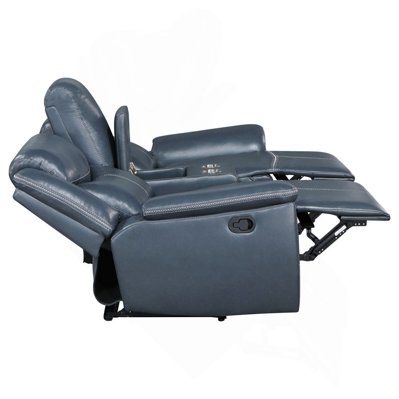 Blue 2-piece Motion Reclining Sofa Set