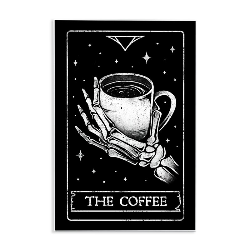 La plaque murale The Coffee Tarot Card, design par EduEly Designs, H 19 po x l 13 po