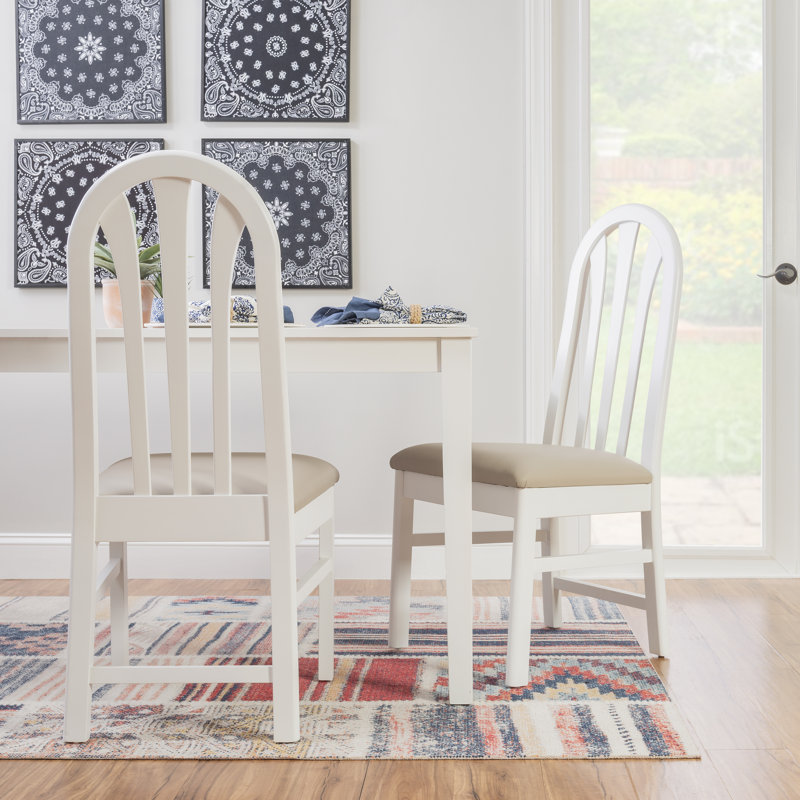 Chaise en similicuir Jesper, Beige, White