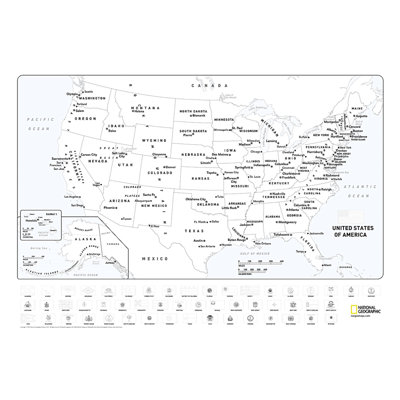 Carte des États-Unis à colorier - tubé