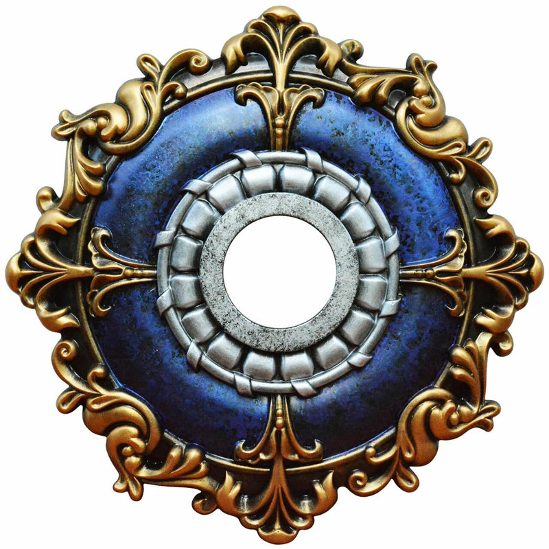 Médaillon de plafond en polyuréthane bleu 18 po