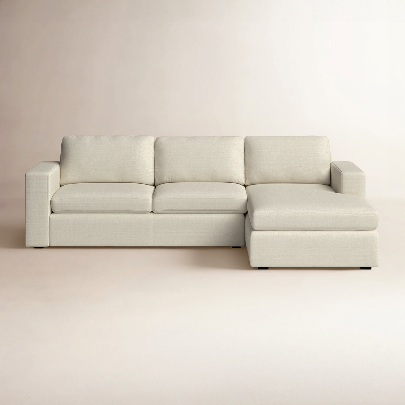 Benedict Sofa and Chaise, Right Hand Facing, Cream Performance Basketweave