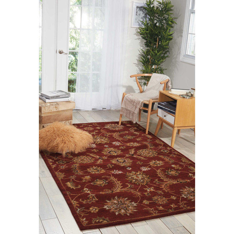 Tapis rouge Sharie, Tapis de couloir 2 pi 3 po x 7 pi 6 po
