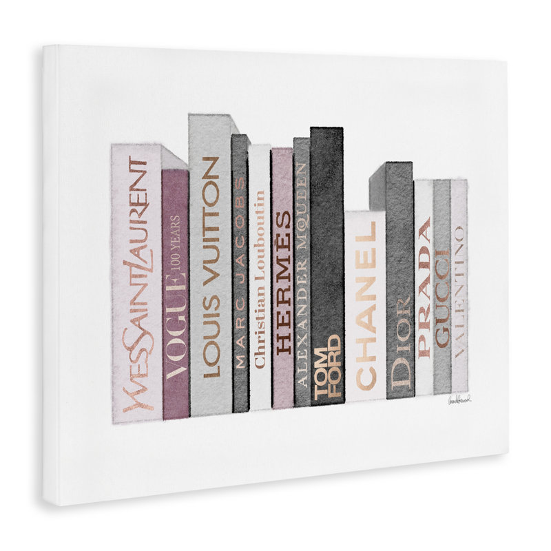 «Fashion Designer Bookstack Pink Grey», impression, H 16 po x l 20 po
