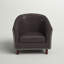 Fauteuil d'appoint en similicuir avec pieds en bois d'hévéa Marwood-560193252