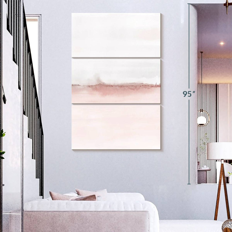 Avery aquarelle paysage VI rosé gris II, H 74 po x l 48 po