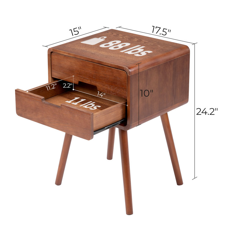 Table de chevet Bohuslav, Brun