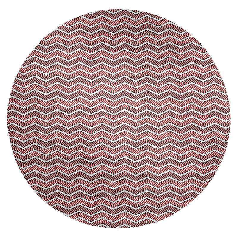 Chenille Chevron Indoor Rug, Round 5'