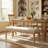 Upholstered Dining Bench Chair  With Solid Wood Legs For Dining Table, 52.8'' W Natural Linen Seat-91570243