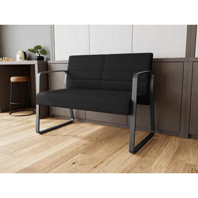 Waterfall Waiting Reception Loveseat Sled Base Metal Frame