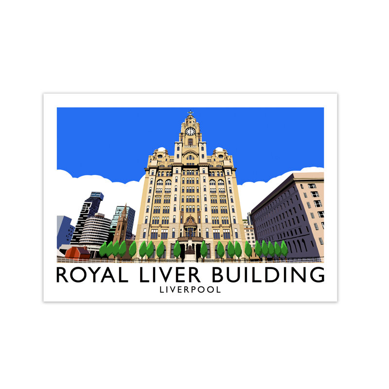 Royal Liver Building Liverpool by Richard O'Neill - Print, Unframed, 42cm H x 59.4cm W x 3cm D