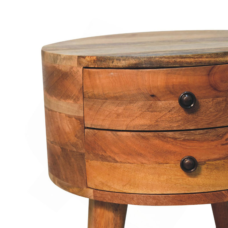 Chevet Odyssey Oak-Ish, 2 tiroirs, pieds nordiques, brun