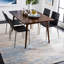 Tapis beige / bleu en laine touffeté à la main à motif abstrait Jaxony-641110156