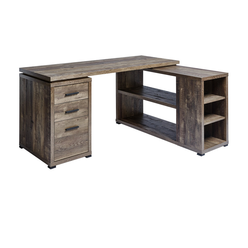 Burlisonjr L-Shaped Writing Desk, Brown