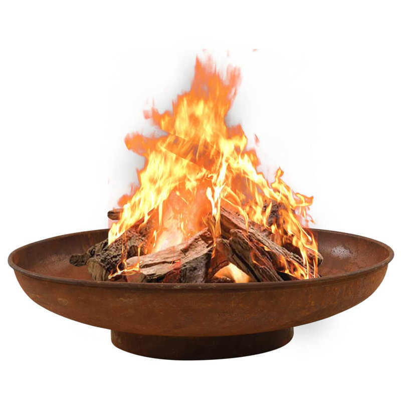 Azia Fire Pit Steel, Rust, 80cm x 20cm
