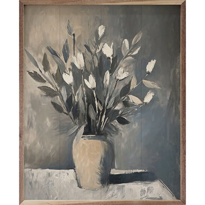 Neutral Floral Vase 5 By Accent Art Studio