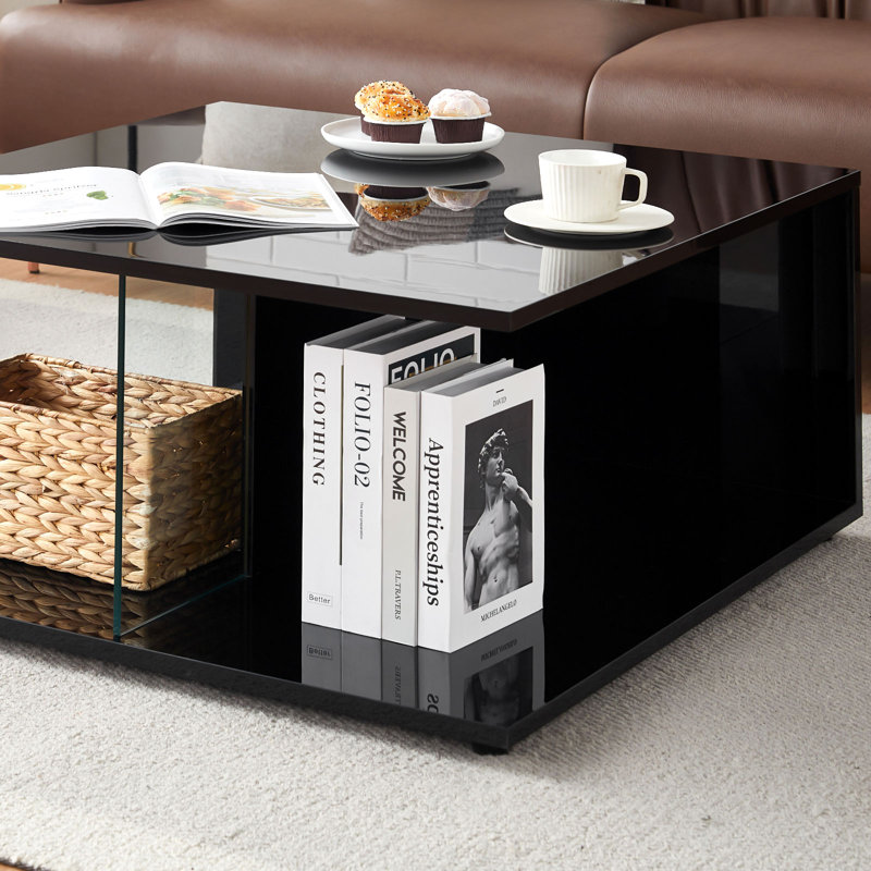 Coffee Table with Storage, Black