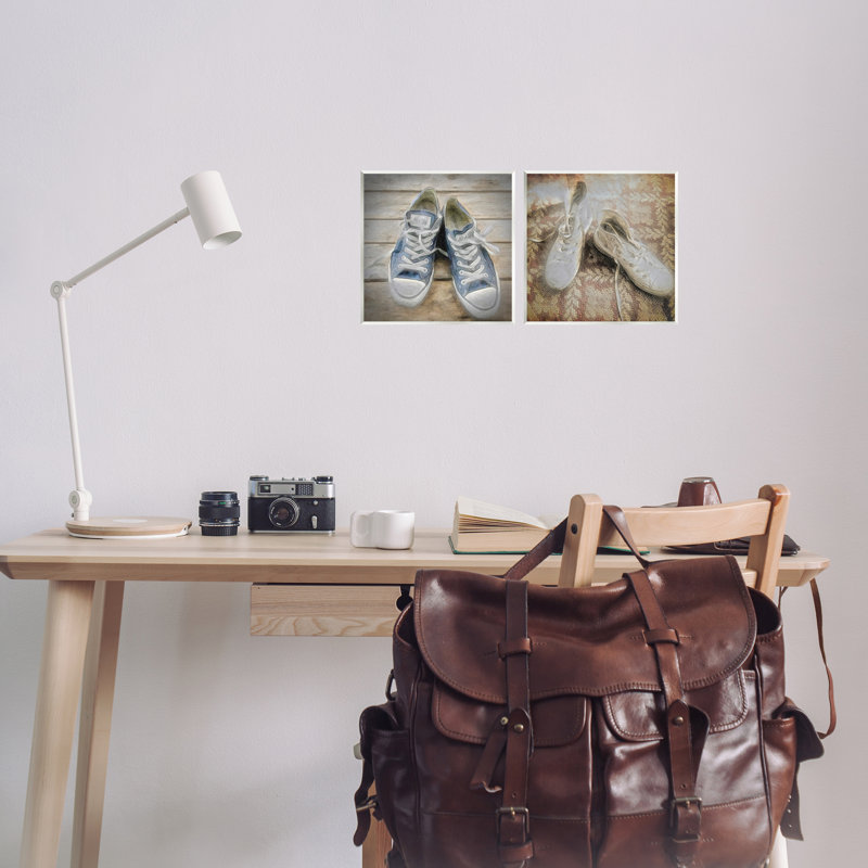  Vintage Sneakers View Wall Plaque Art Set by Graffi*tee Studios
