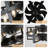 Yursa 18" Industrial Black Caged Ceiling Fan with Lights and Remote Control, Reversible DC Motor Fandelier Ceiling Fan