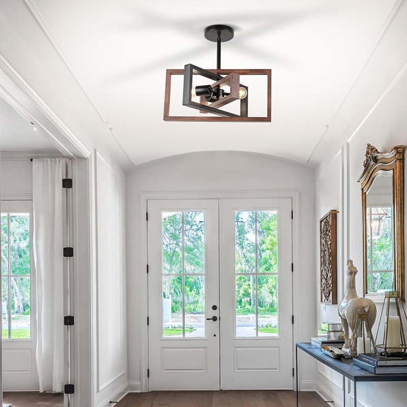 Plafonnier encastré rustique à 3 lumières Huismier
