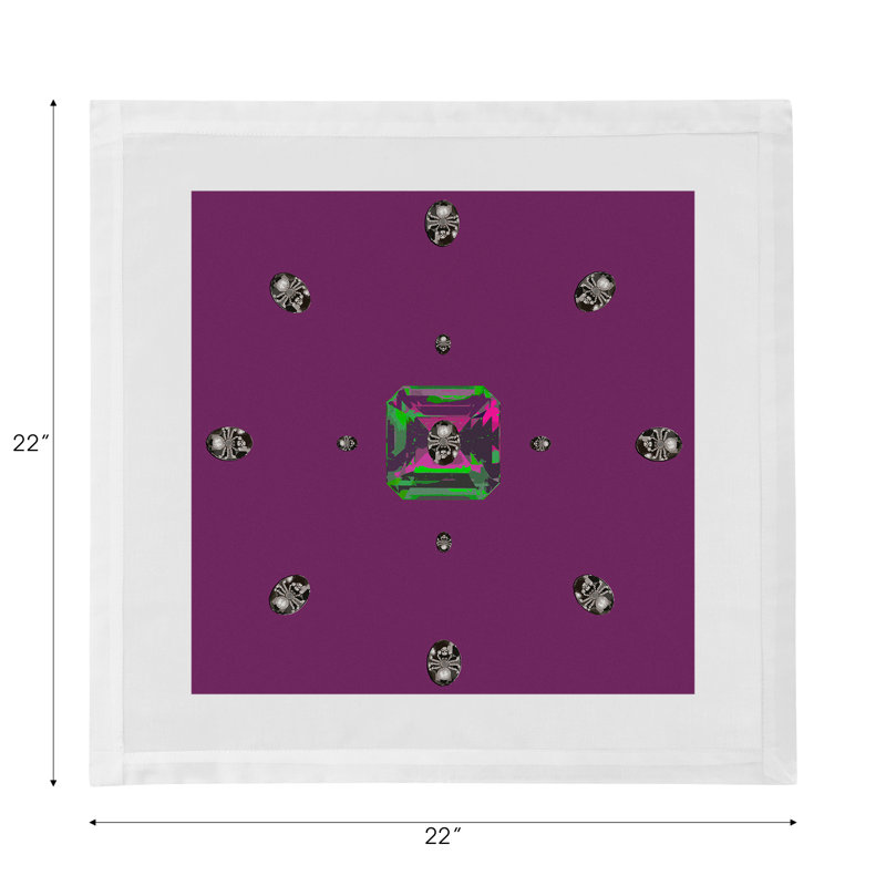 Asscher Cotton Blend Square Napkins, Purple Rain