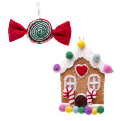 4'' Handmade Fabric Shatterproof Hanging Figurine Ornament