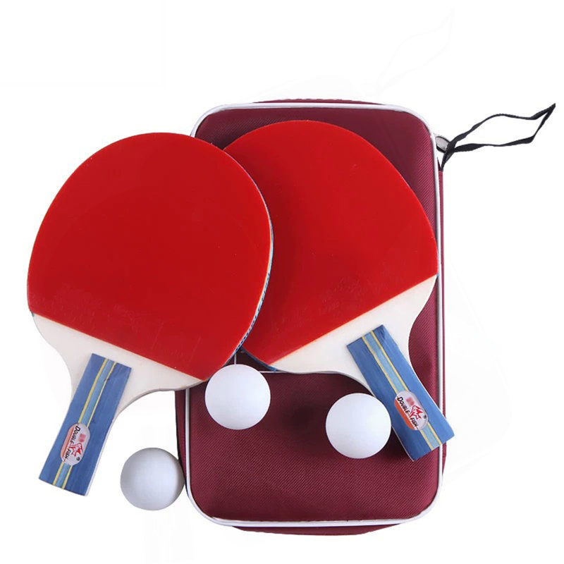 Ensemble de raquettes de tennis de table, avec deux raquettes et trois balles