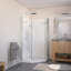 Ensemble de douche à drain central en polystyrène 36 x 36 Papaya en blanc avec verre transparent en chrome