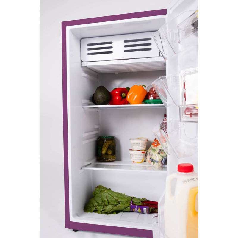 Frigidaire 3.2 Cu. Ft. Retro Compact Refrigerator with Built-In Side Bottle Opener, Plum