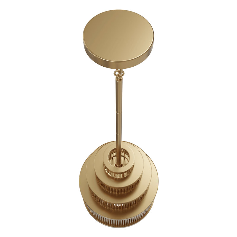 Waldorf Metal And Glass Rod Pendant, Brass, 13 Lights, 118" H x 12" W