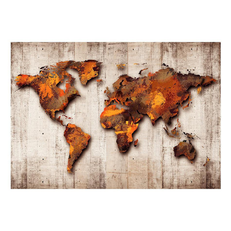 Murale carte du monde Bilboroughs, Bronze, L 110 po x l 154 po