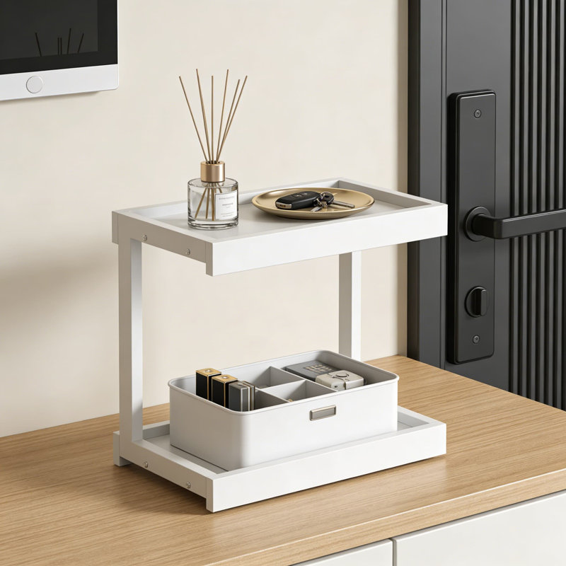 Étagère de rangement à 2 niveaux pour comptoir, étagère à épices polyvalente et rangement pour la cuisine, la salle de bain, le bureau et la station café