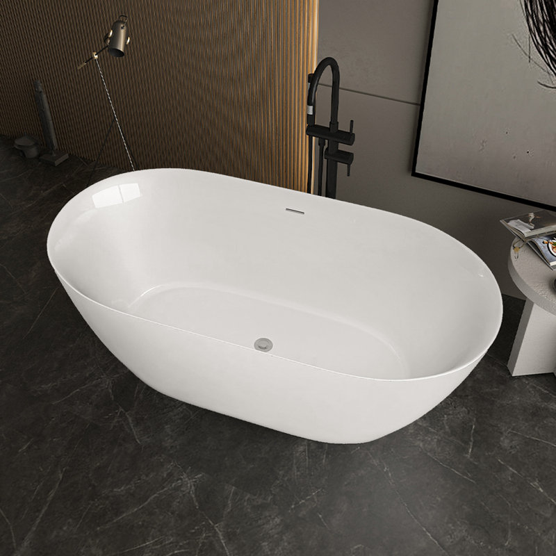 59'' x 29.5'' Freestanding Soaking Acrylic Bathtub