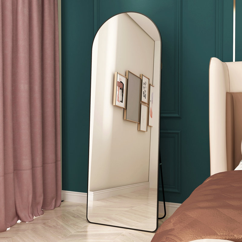 The 4St Generation Of Floor Mounted Full Length Mirrors. Aluminum Alloy Metal Frame Arched Wall Mirror, Bathroom Makeup Mirror