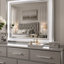 Miroir de commode Gala, bordure en cristal intégrée avec DEL, gris 40 x 44