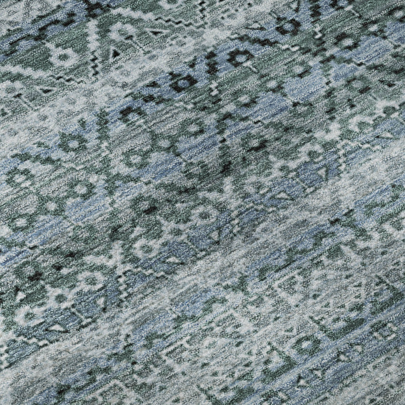 Premium Machine Washable Mayfield AMF2101 Striped Rug, 2'3" x 7'6" Runner, Aloe